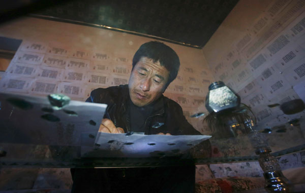 Ma Jianguo, a 43-year-old farmer and construction worker, is the only poet in his village in Xiji county, in Ningxia Hui autonomous region. Farmers harvest a crop of poetry