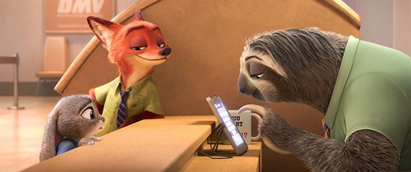 Zootopia sloth, foxes shoot to stardom