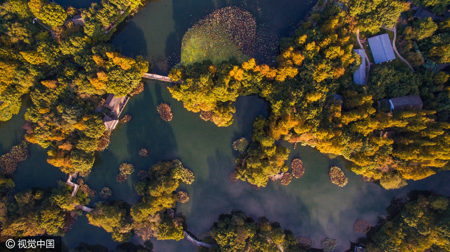 West Lake in riot of colors after winter rain
