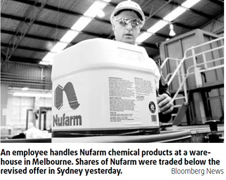 Sinochem submits new offer for Nufarm