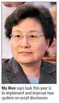 Asset disclosure will be pushed