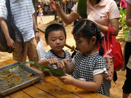 大熊貓吃粽子過端午節(jié)
