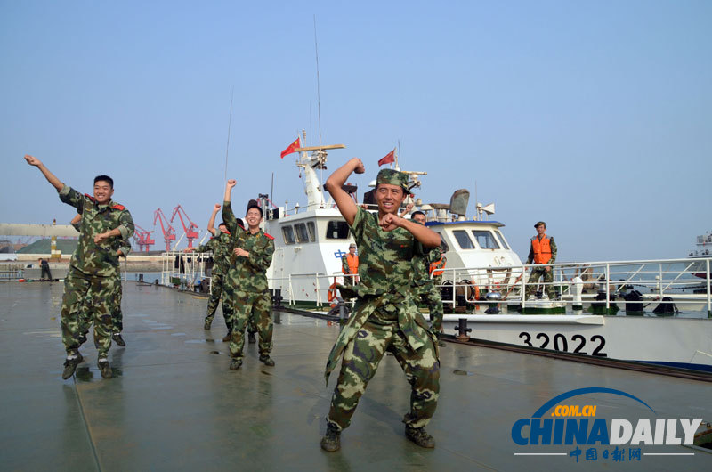 江蘇海警官兵用《江南style》緩解壓力