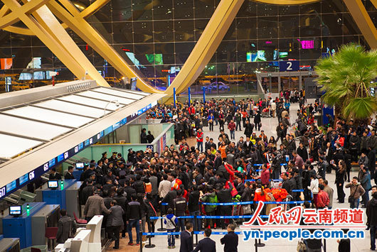 昆明大霧致大規(guī)模航班延誤