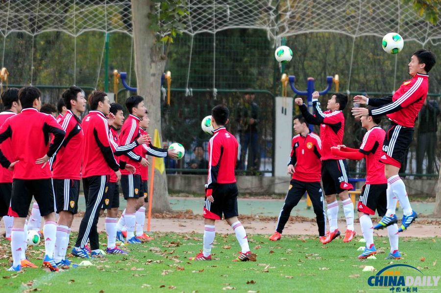 國足在西安備戰亞洲杯預選賽