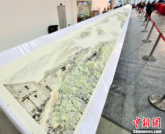 福建版清明上河圖《平潭百米山水長卷》展出