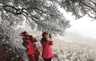 福建今冬初雪飄落武夷山光澤等地 德化九仙山昨迎今冬首場(chǎng)霧凇