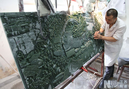 碧玉《清明上河圖》亮相揚州