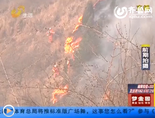 濟南西營突發山火山體變黑 火勢局部控制救援仍持續