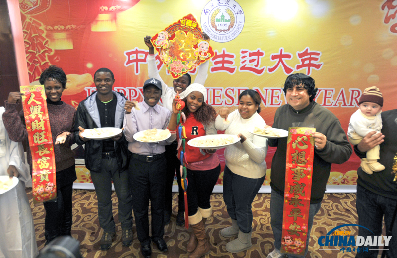 南京：外國留學生體驗歡慶中國年