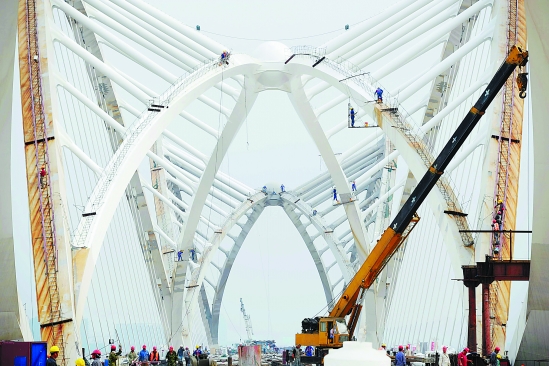 杭州九堡大橋進(jìn)入掃尾階段 年底竣工