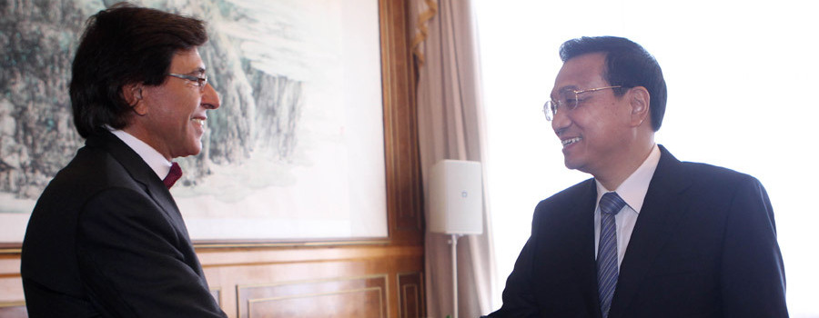 李克強在大連會見比利時首相迪呂波