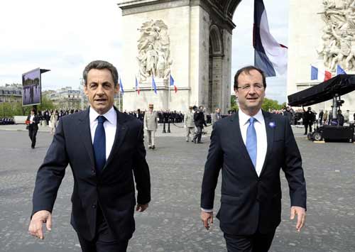 法國舉行二戰紀念活動 薩科齊與奧朗德共同出席