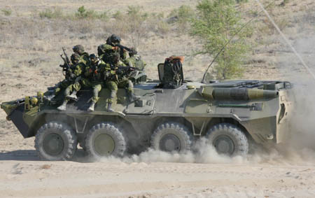 中哈聯合反恐演習第一階段實兵演練開始