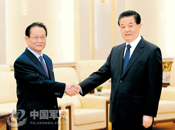 胡錦濤會(huì)見(jiàn)朝鮮勞動(dòng)黨代表團(tuán)