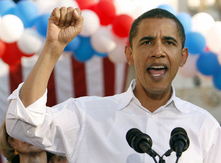 奧巴馬在洛杉磯發表講話