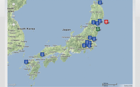 美國(guó)防部公布日本災(zāi)區(qū)核輻射圖 稱駐日美軍健康未受影響