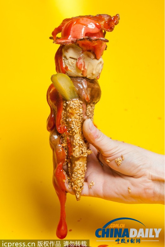 英國推出冰淇淋風味漢堡 跨界混搭無與倫比（圖）