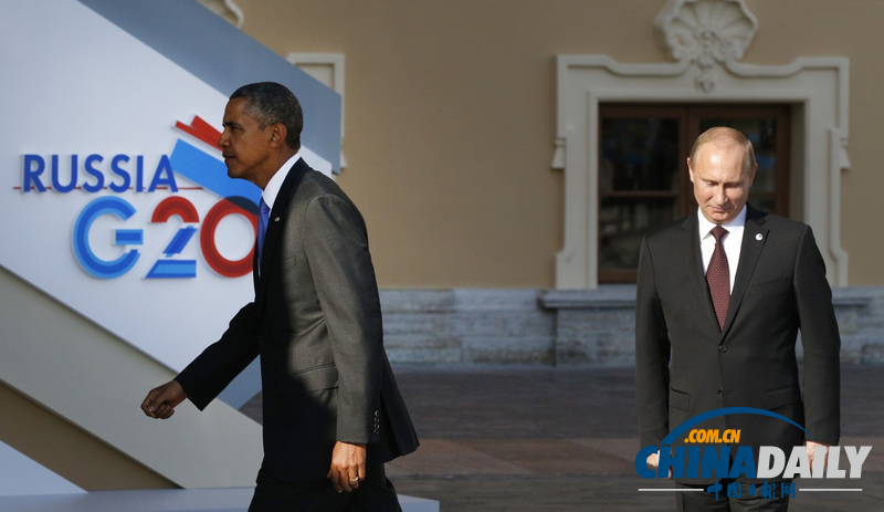 G20峰會：奧巴馬與普京握手后轉身離開
