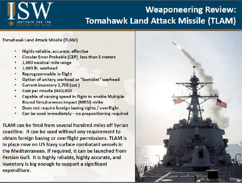 圖解：美至少需要300枚戰斧才能勉強碾碎敘利亞防空