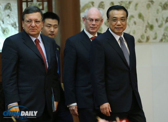 李克強與歐盟領導人共同會見記者 介紹第十六次中國歐盟領導人會晤成果