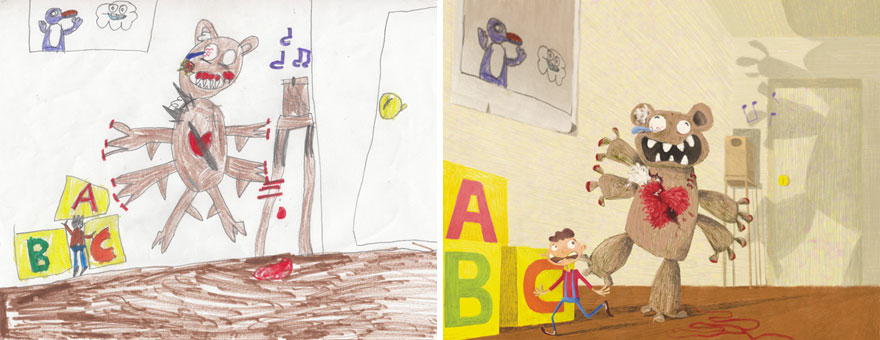 百名專業(yè)畫家“升級”小學生涂鴉 向世界展現(xiàn)孩童天真想象力（組圖）