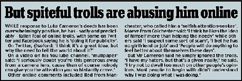 英男子日行一善堅持一年卻遭網友炮轟