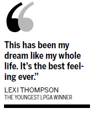 Thompson youngest LPGA winner at 16 Thompson youngest LPGA winner at 16