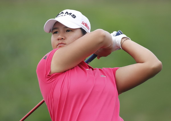 Yani Tseng of Taiwan watches her tee shot at the seventh hole during the final round of the LPGA HanaBank Championship golf tournament at Sky72 Golf Club Ocean course in Incheon, west of Seoul, Oct 9, 2011. Top-ranked Tseng wins in South Korea