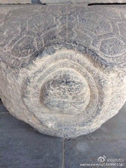 咸陽博物館現“縮頭烏龜”碑 或因石料不夠(圖)