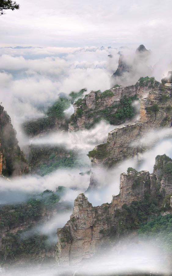 Magnificent peak walls in Yangjiajie