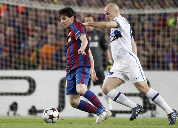 歐冠：10人國米0:1小負巴薩仍晉級 時隔38年進決賽