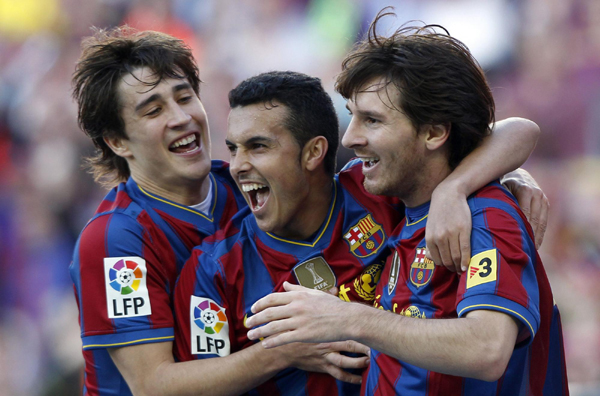 西甲：梅西榮膺最佳射手 巴薩4:0創紀錄奪冠