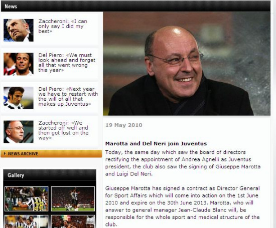 尤文宣布新主席新教練上任 德爾內(nèi)里簽約兩年