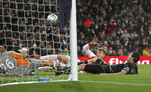 英格蘭聯賽杯：曼聯慘敗西漢姆 阿森納晉級四強