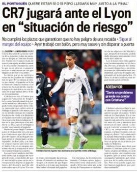 歐冠生死戰C羅帶傷復出 背水一搏賭上全賽季