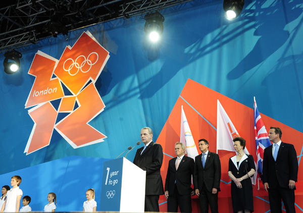 倫敦慶祝奧運會一周年倒計時 奧運獎牌亮相