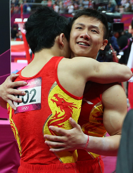 中國隊奪得倫敦奧運體操男團冠軍