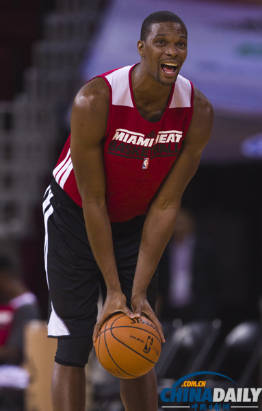 NBA中國賽：熱火隊賽前訓練亮相萬事達中心