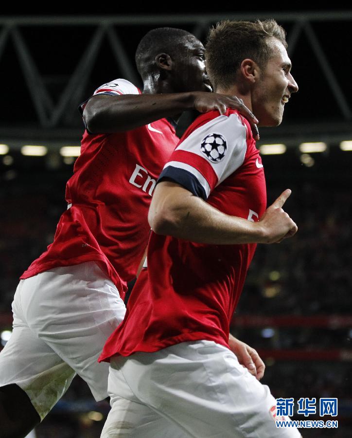歐冠：總分5:0勝費內巴切 阿森納連續16年進正賽