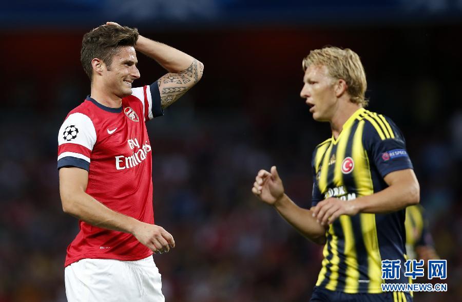 歐冠：總分5:0勝費(fèi)內(nèi)巴切 阿森納連續(xù)16年進(jìn)正賽