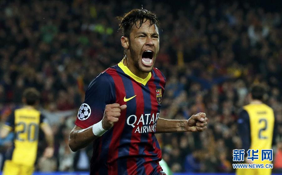 歐冠：內(nèi)馬爾救主 巴薩主場(chǎng)1:1平馬競(jìng)