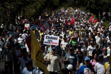 Thousands march in Venezuela's capital