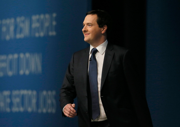 File photo of Britain's Chancellor of the Exchequer George Osborne in Manchester, northern England, Sept 30, 2013. UK to simplify visa applications for Chinese